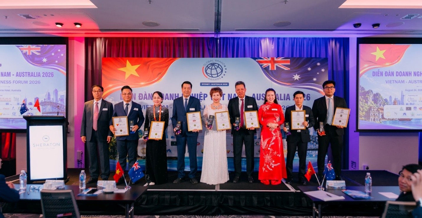 Doanh nghiệp nhận chứng nhận và kỷ niệm chương tại Diễn đàn Doanh nghiệp Việt Nam – Australia 2026